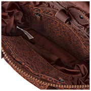 Roka Canfield B middelgrote rugzak van gerecycled canvas - Mini Leopard Brown