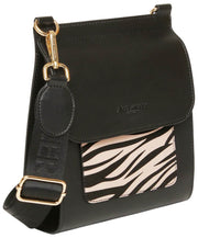 Alice Wheeler London Bloomsbury Crossbody Tas - Zwart/Zebra