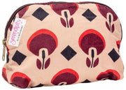 Elie Beaumont Serendipity Fluwelen Cosmetisch Etui - Koffie Geo Tulp Bruin