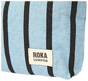 Roka Maida Vale klein katoenen canvas tasje - blauwe streep