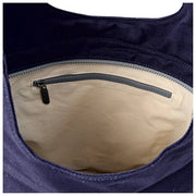 Roka Hoxton grote katoenen canvas schoudertas - marineblauw