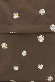 Vriendelijke tas London Hackney geborduurd medium rugzak - Cocoa Brown Daisy