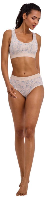 Falke Daily Comfort Print 2-pack bustier bralette - Beige/Blauw