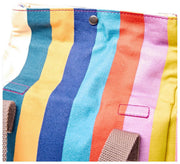 Roka Hampstead katoenen canvas lunchtas - brede multi-streep