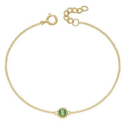 Beginnings August Crystal Birthstone Bracelet - Gold/Green