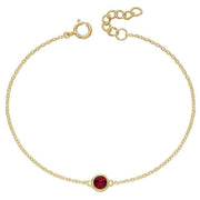 Beginnings July Crystal Birthstone Bracelet - Gold/Red