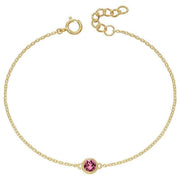 Beginnings October Crystal Birthstone Bracelet - Gold/Pink