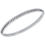 Beginnings Twisted Rope Textured Bangle - Silver