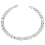 Beginnings Watch Strap Style Chain Bracelet - Silver