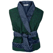 Bown of London Connaught Long Smoking Jacket - Green/Navy