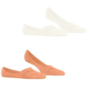 Burlington Everyday 2-Pack Onzichtbare Sokken - Off White Neon Rood