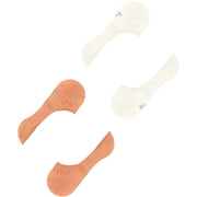 Burlington Everyday 2-Pack Onzichtbare Sokken - Off White Neon Rood