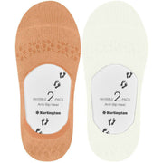 Burlington Everyday 2-Pack Onzichtbare Sokken - Off White Neon Rood