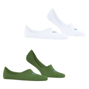 Burlington Everyday 2 Pack No Show Socks - Fir Green/White