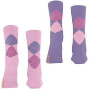 Burlington Everyday Argyle 2-pack sokken - Berry Pool Pink