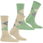 Burlington Everyday Argyle 2-pack sokken - crèmebeige