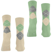 Burlington Everyday Argyle 2-pack sokken - crèmebeige