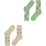 Burlington Everyday Argyle 2-pack sokken - crèmebeige