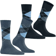 Burlington Everyday Argyle 2-pack sokken - licht denimblauw