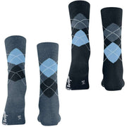 Burlington Everyday Argyle 2-pack sokken - licht denimblauw