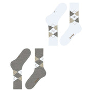 Burlington Everyday Argyle 2-Pack Sokken - Lichtgrijs Mel