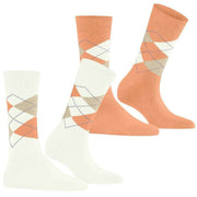 Burlington Everyday Argyle 2-pack sokken - gebroken wit