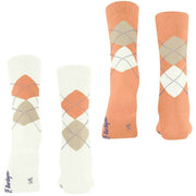 Burlington Everyday Argyle 2-pack sokken - gebroken wit