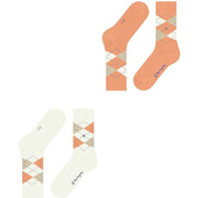 Burlington Everyday Argyle 2-pack sokken - gebroken wit