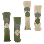 Burlington Everyday Argyle 2-pack sokken - Salvia groen