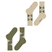 Burlington Everyday Argyle 2-pack sokken - Salvia groen