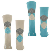 Burlington Everyday Argyle 2-pack sokken - Zemet Beige