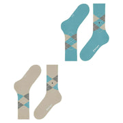 Burlington Everyday Argyle 2-pack sokken - Zemet Beige