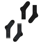 Burlington Everyday Stripe 2-Pack Socks - Black