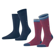 Burlington Everyday Stripe 2-Pack Socks - Blue Mirage