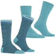 Burlington Everyday Stripe Mix 2-pack sokken - Key Largo Blauw