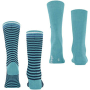 Burlington Everyday Stripe Mix 2-pack sokken - Key Largo Blauw