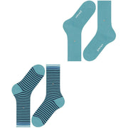 Burlington Everyday Stripe Mix 2-pack sokken - Key Largo Blauw