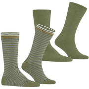 Burlington Everyday Stripe Mix 2-pack sokken - Salvia groen