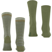 Burlington Everyday Stripe Mix 2-pack sokken - Salvia groen