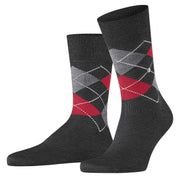 Burlington Manchester Socks - Anthracite Grey/Red