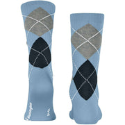Burlington Rib Court Sokken - Kristalblauw