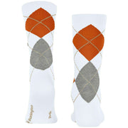 Burlington Rib Court Sokken - Wit/Oranje