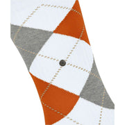 Burlington Rib Court Sokken - Wit/Oranje