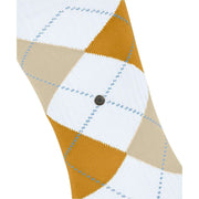 Burlington Rib Court Sokken - Wit/Geel
