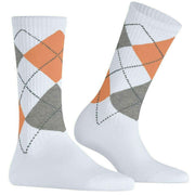 Burlington Rib Courtside Sokken - Wit/Oranje