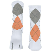 Burlington Rib Courtside Sokken - Wit/Oranje