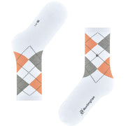 Burlington Rib Courtside Sokken - Wit/Oranje