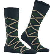 Burlington Tartan Sokken - Marineblauw