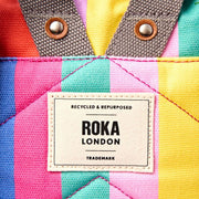 Roka Hampton kleine katoenen canvas rugzak - brede multi-streep