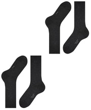 Falke Happy 2 Pack Socks - Anthra Mel Gray